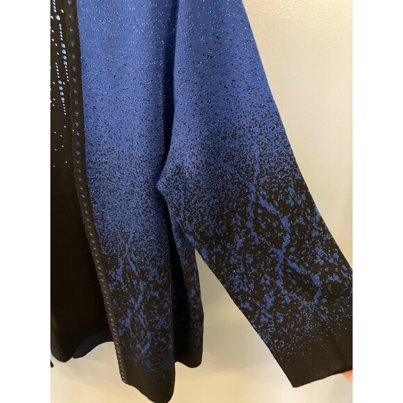 Alfred Dunner Women's Sweater Black/Blue Beaded Sparkle Size Large - Picture 5 of 8